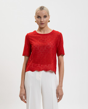 Ermanno Scervino Red lace top D482L397EQV