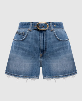 Twinset Blue denim shorts with a distressed effect 261TP2711