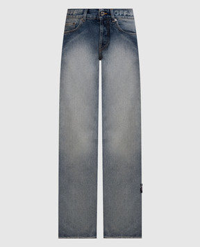 Off-White Blue jeans with a worn effect 2FM00606B