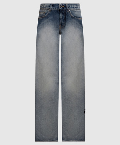 Blue jeans with a worn effect