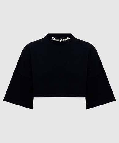Black cropped T-shirt