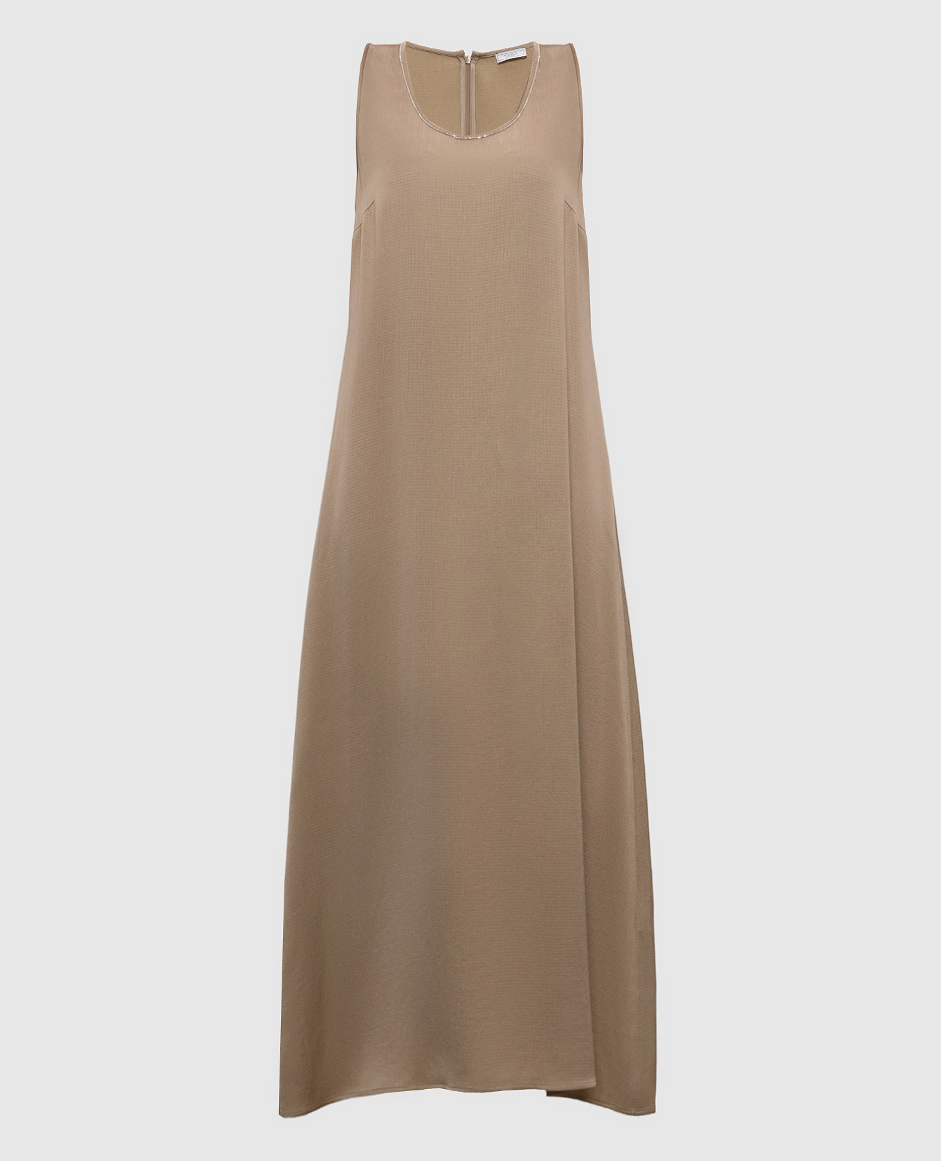 Beige midi dress with monil chain Peserico