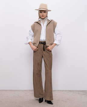 Brunello Cucinelli Beige cashmere and silk top M13800004P