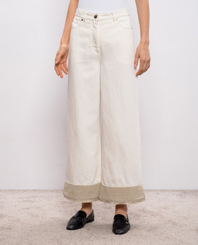 Agnona Ivory jeans with linen T71108YU2130