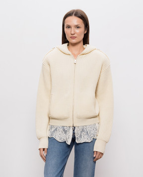 Giuseppe Di Morabito Milano Ivory wool cardigan 07PFKNT41016759