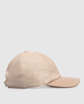 Peserico Beige combination cap with monogram A36218C0RCC778