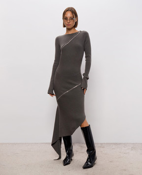 The Attico Gray midi dress with wool 261WCW00326KWW007AA