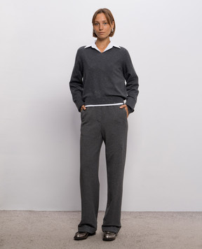 Peserico Grey insulated track pants with lurex P04963J00D02339