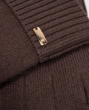 Herno Brown cashmere gloves GUA00004D71047