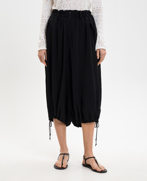 Y`S Yamamoto Black culottes with drawstrings YQP06500