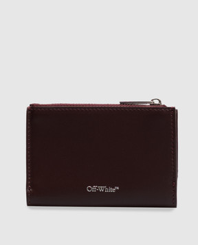 Off-White Jitney Quote Burgundy Leather Wallet OWWNC02F26LT01