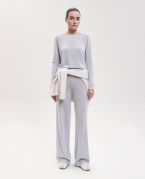 Allude Blue wool and cashmere pants 26517706