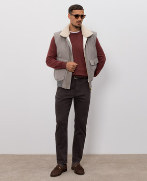 Brunello Cucinelli Burgundy cashmere jumper M2200100
