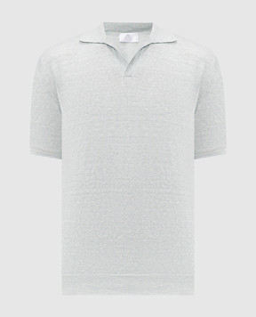 Pini Parma Blue polo with linen POLOCOLIWAGR