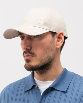 Brett Johnson Beige combination cap with emblem SS26CAP1S108SAN