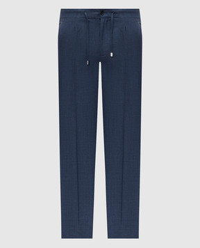 Enrico Mandelli Blue pants with wool, silk and linen GYM02B6043