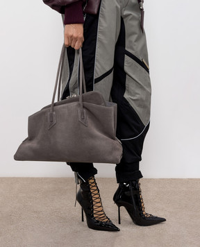 The Attico La Passeggiata grey suede tote bag 251WAH00054LBT108AA