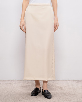 Loulou de Saison Beige CARA wool skirt CARA