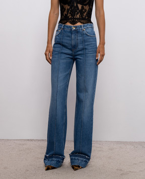 Dolce&Gabbana Blue flared jeans with logo patch FTDKQDG8PI1