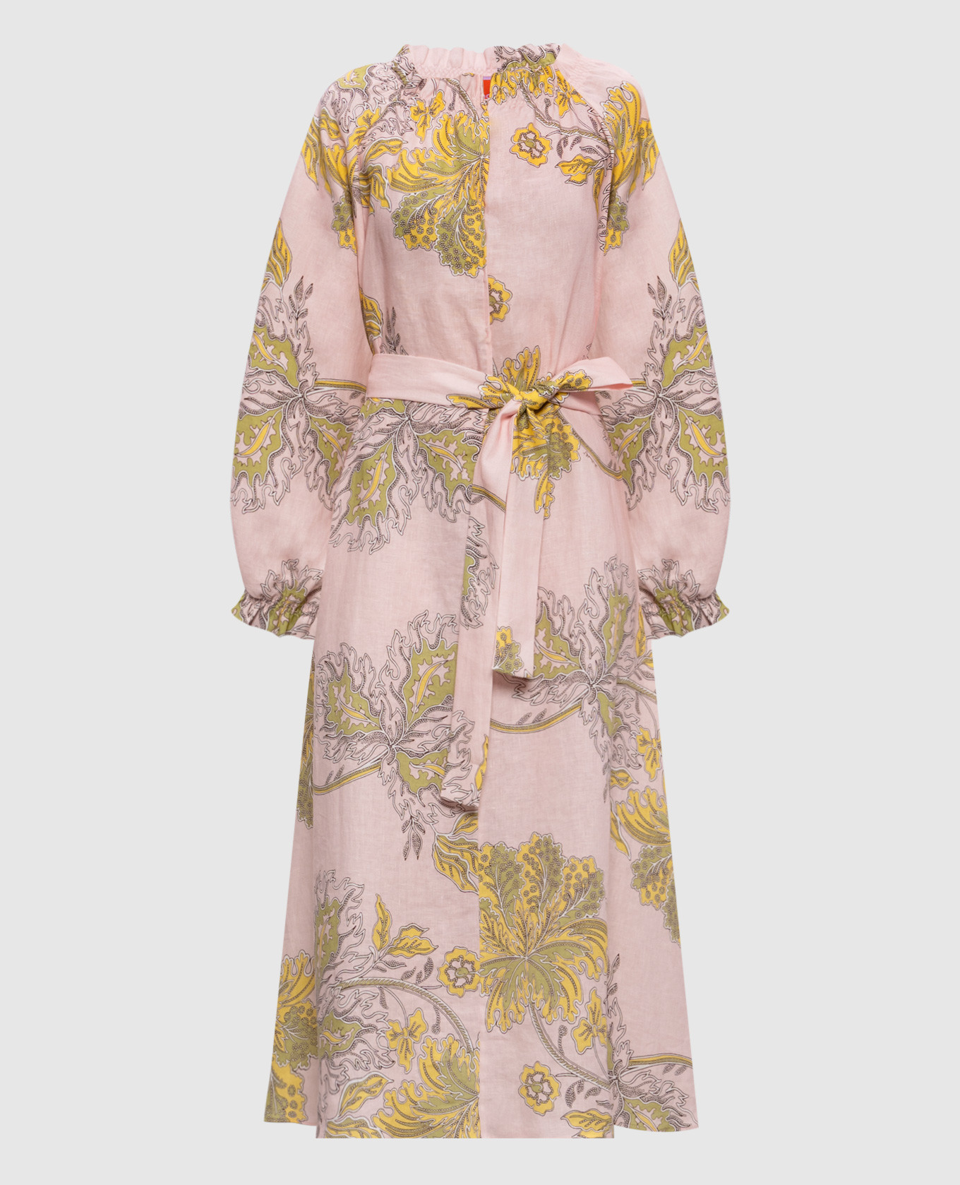 Pink linen dress with print La DoubleJ
