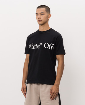 Off-White Black T-shirt with contrast logo print 44MAA16MF26J00G