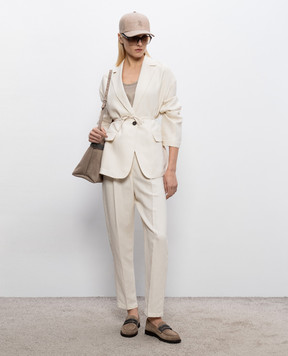 Brunello Cucinelli Beige linen pants MH126P9148