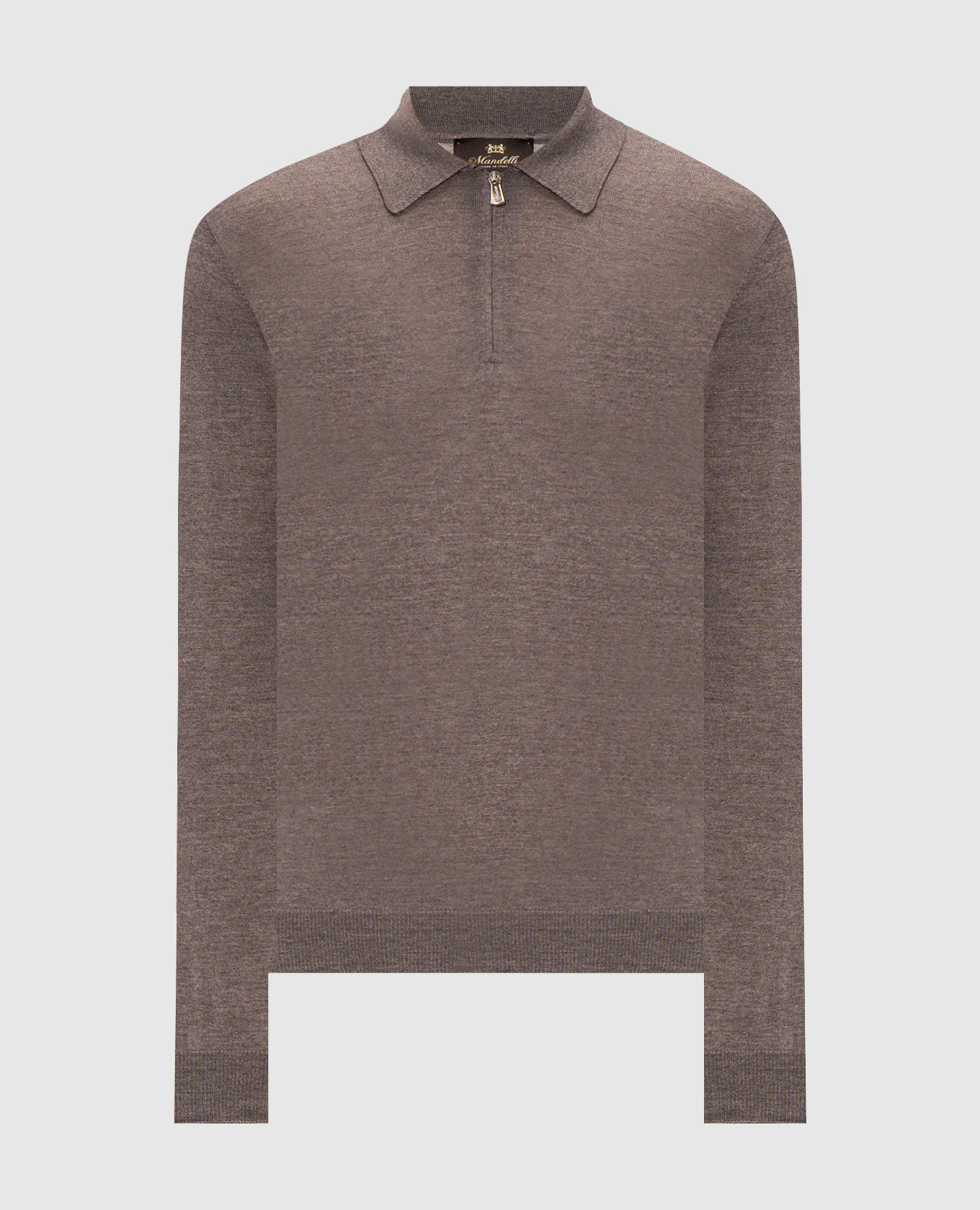 Gray wool polo shirt