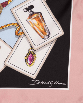 Dolce&Gabbana Silk scarf with branded print FN092RGDDLQ