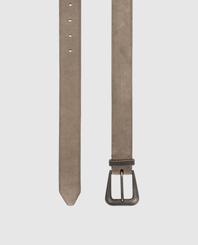 Brunello Cucinelli Brown suede belt with monil chain M0DELC34C