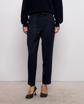 Peserico Blue wool pants A04539AA3472