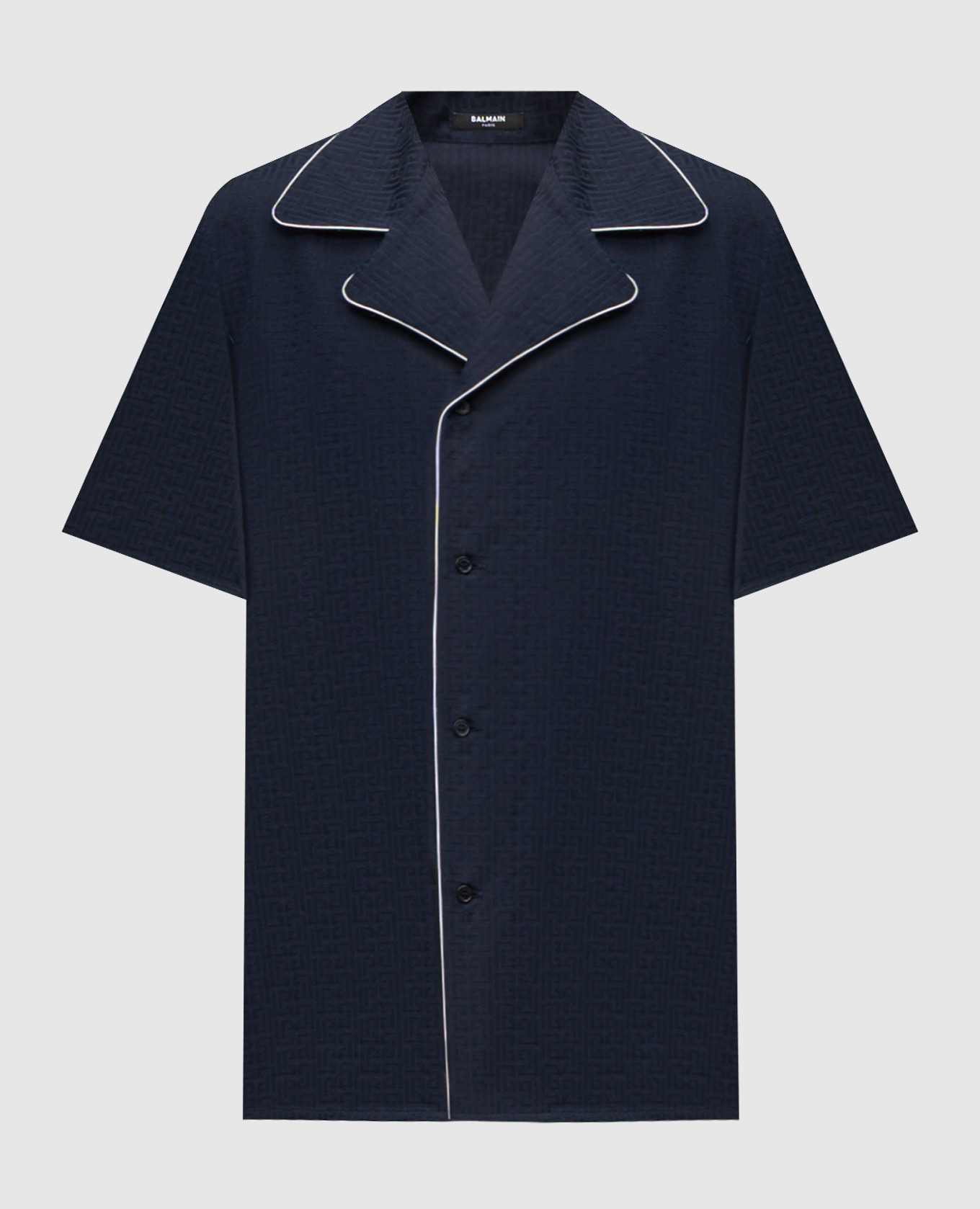 Blue shirt with branded pattern Balmain