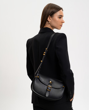 Valentino Rockstud black leather saddle bag 8W2B0T06FEF