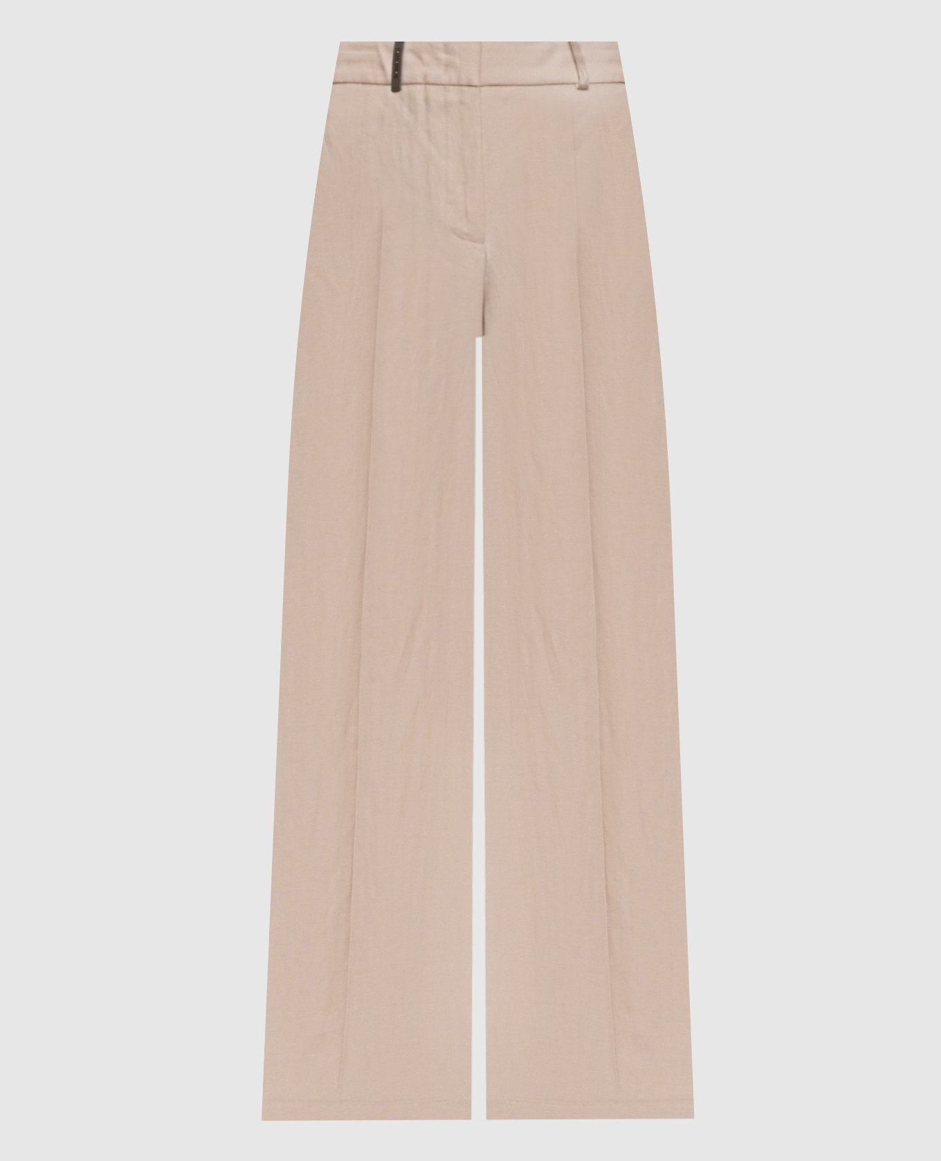 Beige linen pants with patch