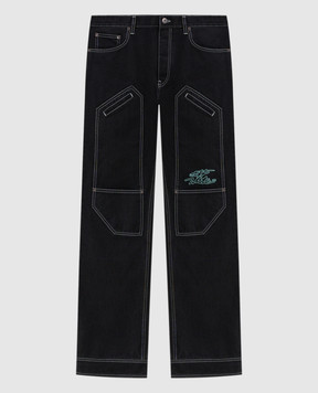 Off-White Black cargo jeans with logo print 44XYA196S26D001