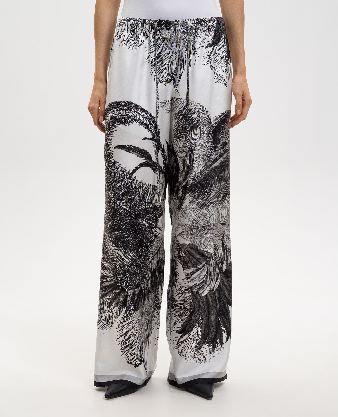 

White printed silk pants The Attico