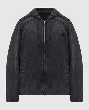 Juun.j Black jacket with a worn effect JC6264P015