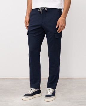 Marco Pescarolo TOR blue wool cargo pants TOR5316