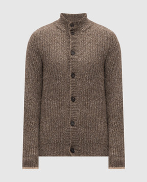 Peserico Brown cardigan with wool R59595F05L9249