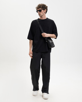 Palm Angels Black T-shirt with logo PMAA10QS26JER001