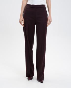 Twinset Burgundy wool pants with logo 252TT2127