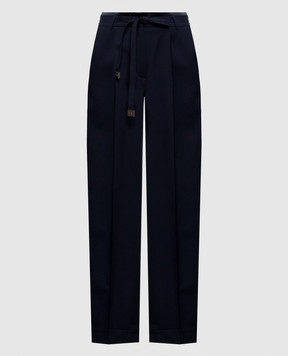 Peserico Blue wool pants A04539AA3472