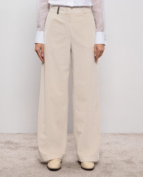 Peserico Beige corduroy pants P04835T303642