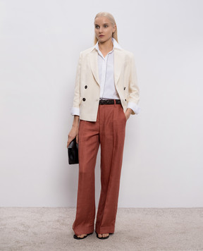 Brunello Cucinelli White shirt with a monil chain M0091MA626
