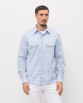 Tom Ford Blue checkered shirt HDS001FMC312