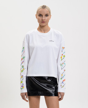 Off-White White long-sleeve with branded floral print 2AB038S26JER001