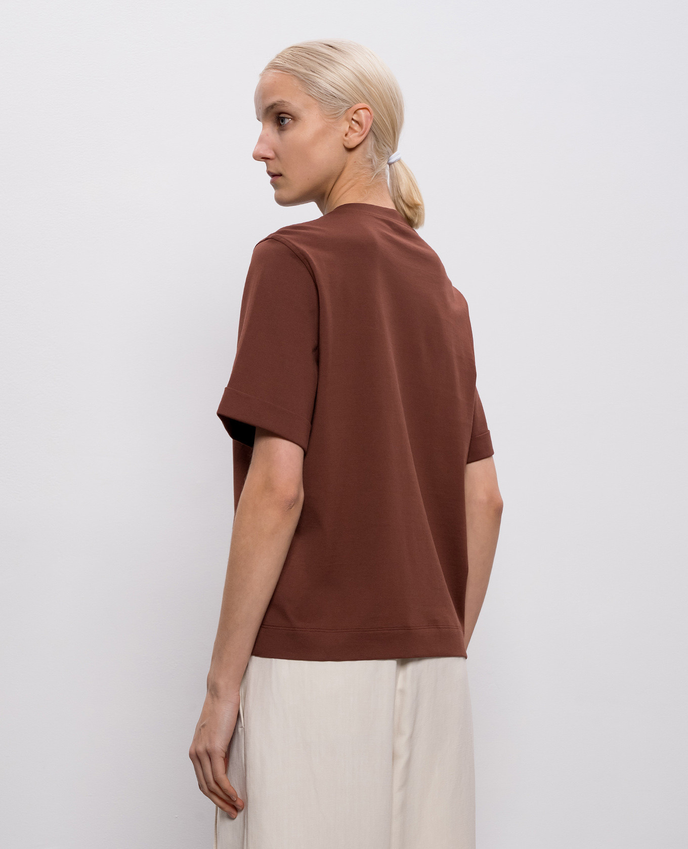 Brown T-shirt with lapels Brunello Cucinelli 4