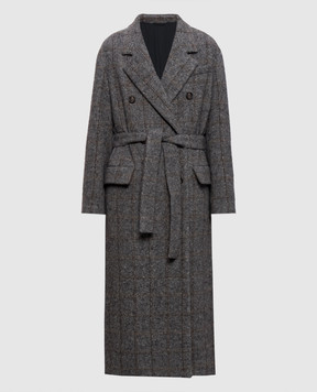 Brunello Cucinelli Gray checkered coat MG5729937
