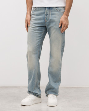 Alexander McQueen Blue jeans with logo patch 845485QYABU