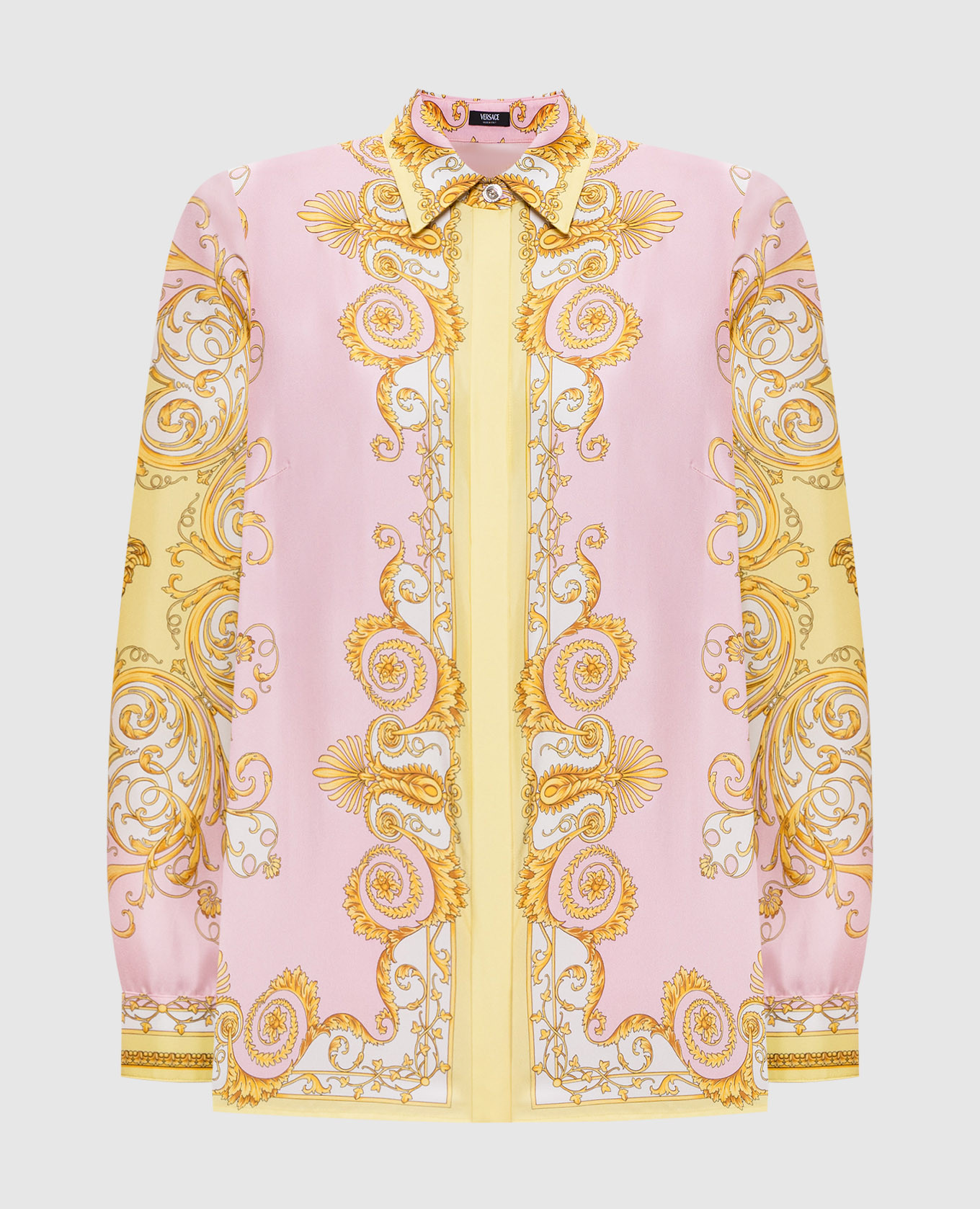 

Pink silk blouse with Spring Barocco print Versace