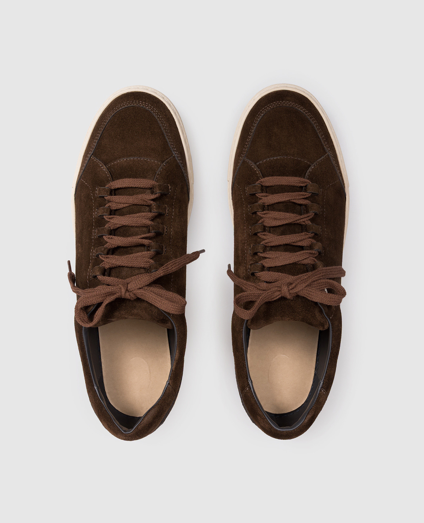 Brown suede sneakers with emblem Brett Johnson 4